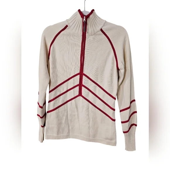 Athleta White and Red Women's Pullover Sweater. Medium - Picture 1 of 4